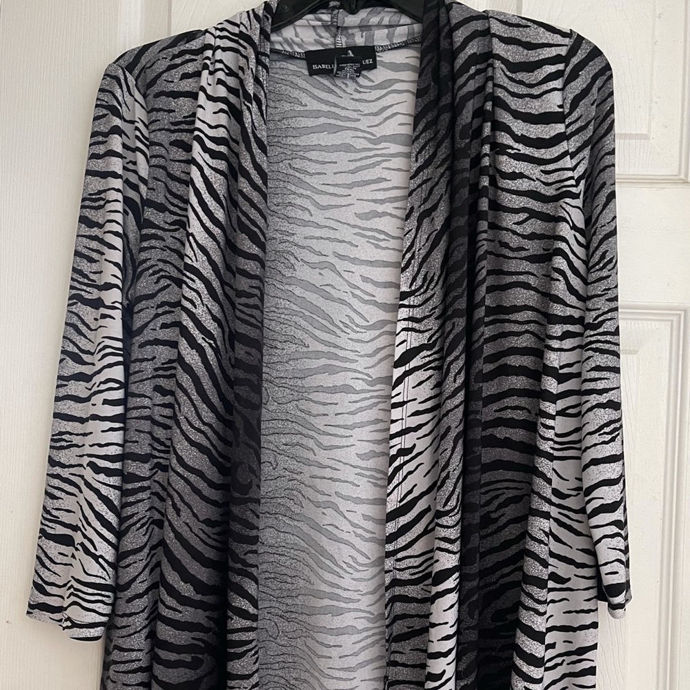 Black and white silk open top